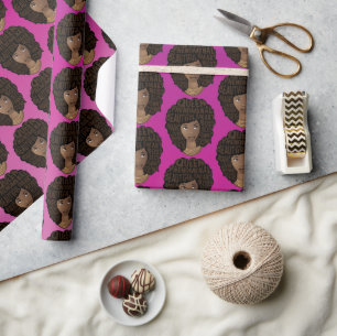 Papel De Regalo Mujeres negras motivadoras, magenta rosada