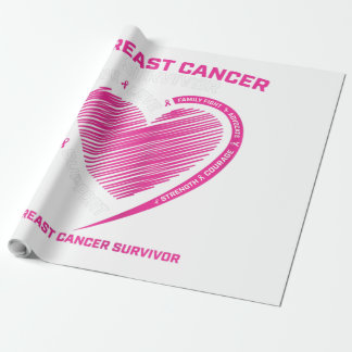 Papel De Regalo Mujeres sobrevivientes de cáncer de mama rosado ob