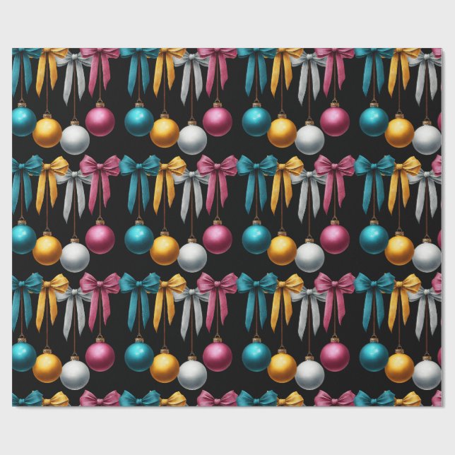 Papel De Regalo Multi Color Christmas Bauble Ornament  (Superficie plana)