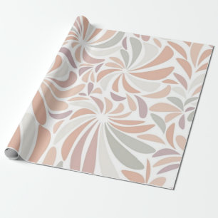 Papel De Regalo Multicolor Pastel Abstracto Floral Botánica