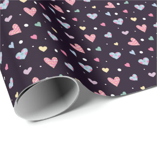 Papel De Regalo Multicolored Hearts Pattern
