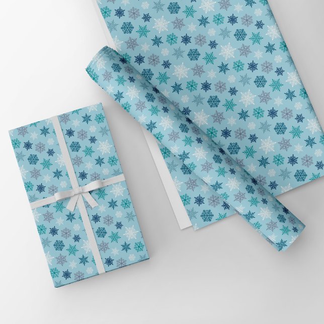 Papel De Regalo Multicolored snowflake pattern – winter christmas (Subido por el creador)