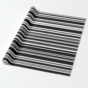 Papel De Regalo Multitudes de rayas negras y blancas desiguales