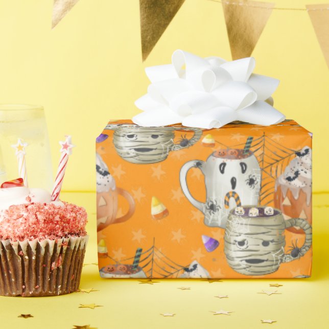 Papel De Regalo Mummy Mug Halloween (Fiesta de cumpleaños )