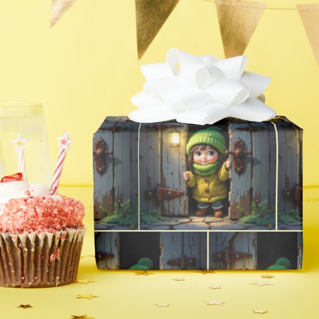 Papel De Regalo Munchkin Wearing a Knit Hat and Sweater (Fiesta de cumpleaños )