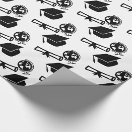 Papel De Regalo Mundo de la borla del casquillo del graduado de la