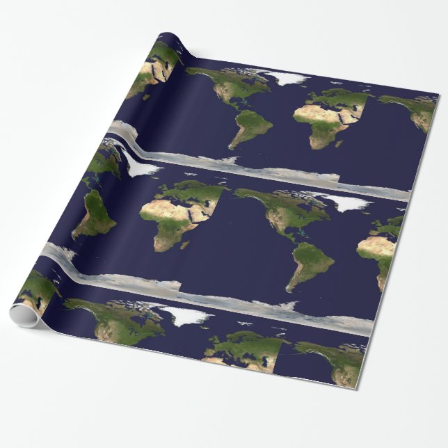 Papel De Regalo Mundo entero - Planeta Tierra (Desenrollado)