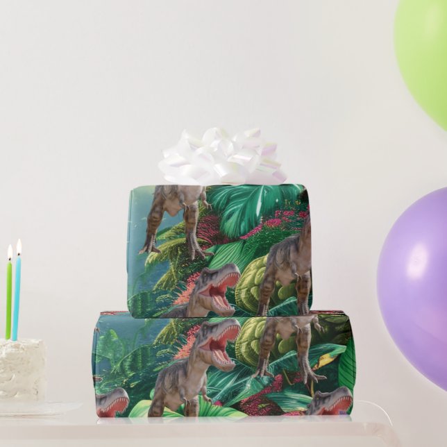 Papel De Regalo Mundo Jurásico de los cumpleaños de Dinosaurios (Regalos de fiesta)