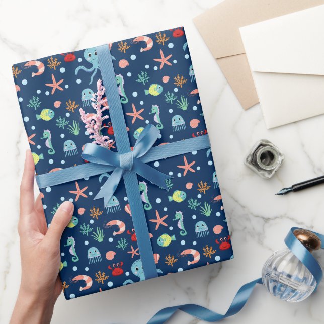 Papel De Regalo Mundo Marino (Regalar)