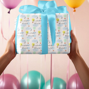 Papel De Regalo Mundo Onederful Globo Aerostático 1er Cumpleaños