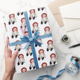 Papel De Regalo Muñeca Retro Raggedy Ann Con Margaritas