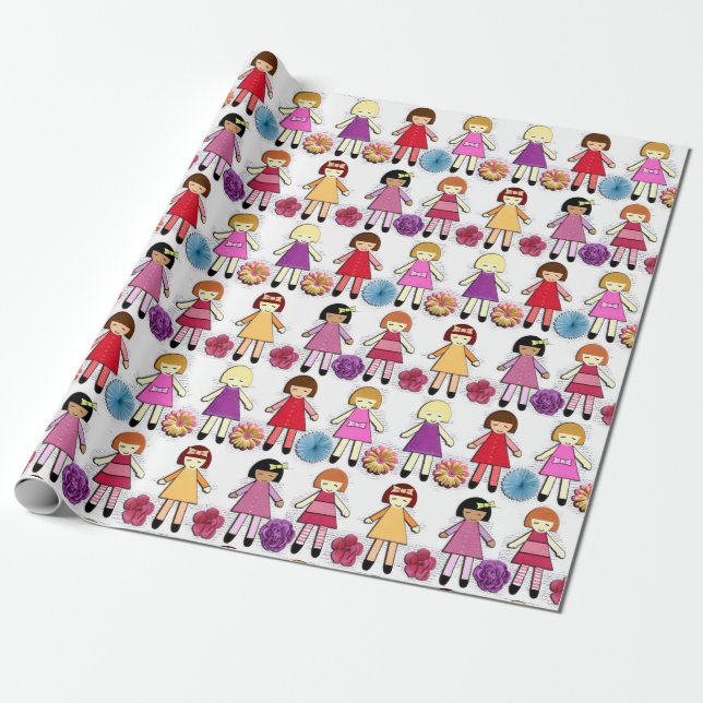Papel De Regalo Muñecas (Desenrollado)