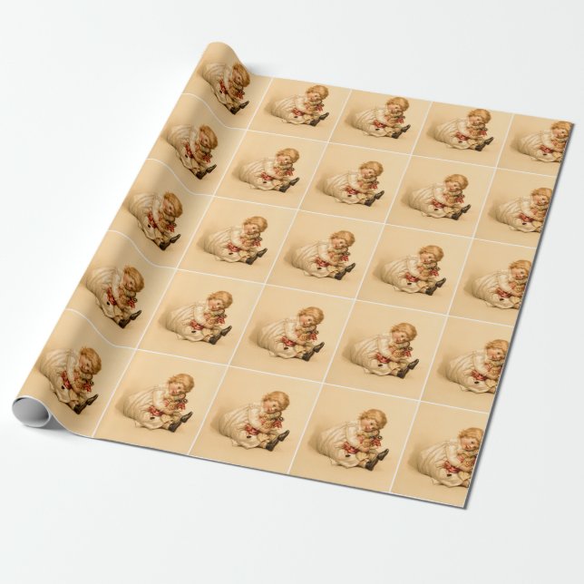 Papel de regalo - muñecas del bebé (Desenrollado)