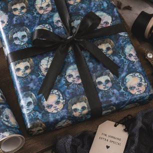 Papel De Regalo Muñecas góticas espeluznantes de Halloween