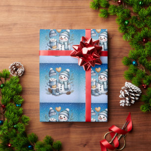 Papel De Regalo Muñeco de Nieve Acogedor de Invierno
