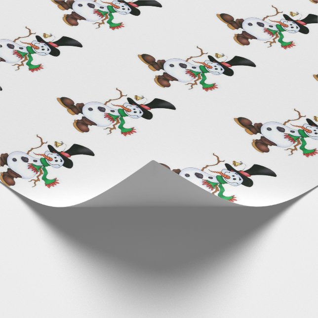 Papel De Regalo Muñeco de nieve adorable (Esquina)