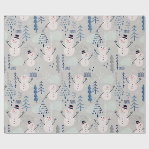 Papel De Regalo Muñeco de Nieve Amigable