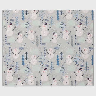 Papel De Regalo Muñeco de Nieve Amigable