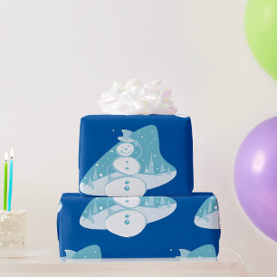 Papel De Regalo Muñeco de nieve con un sombrero de copa