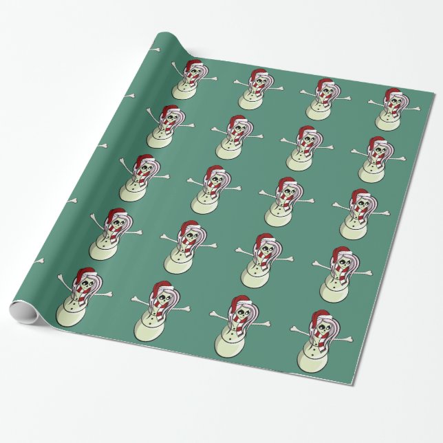 Papel De Regalo Muñeco de nieve de la hembra del cráneo (Desenrollado)