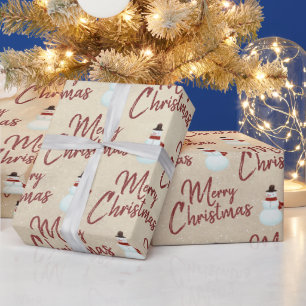 Papel De Regalo Muñeco de nieve de Navidad alegre