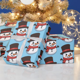 Papel De Regalo Muñeco de nieve de Navidad patrón de dibujos anima