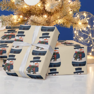 Papel De Regalo Muñeco de nieve de patchwork falso de vacaciones d