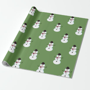 Papel De Regalo Muñeco de nieve gris con sombrero