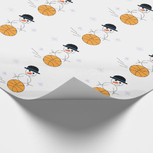 Papel De Regalo Muñeco de nieve jugando baloncesto