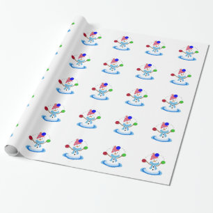 Papel De Regalo Muñeco de Nieve Juguetón Fantasía