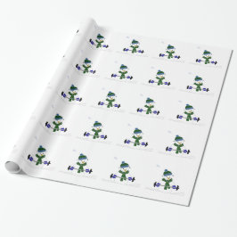 Papel De Regalo Muñeco de nieve levantando pesas