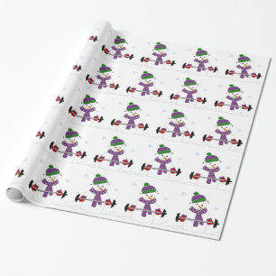 Papel De Regalo Muñeco de nieve levantando pesas