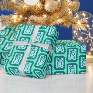 Papel De Regalo Muñeco de nieve navideño caprichoso, brillante y l