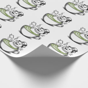 Papel De Regalo Muñeco de nieve tomando baño de Macha en Navidad