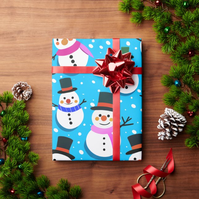Papel De Regalo muñecos de nieve (Regalo de vacaciones)