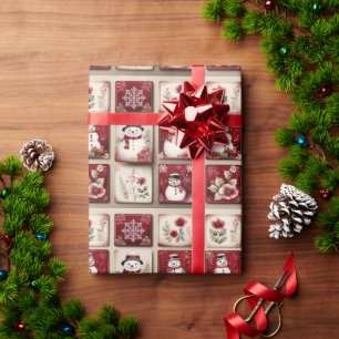 Papel De Regalo Muñecos de nieve alegres