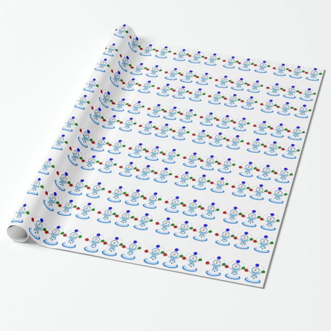 Papel De Regalo Muñecos de nieve haciendo malabares (Desenrollado)