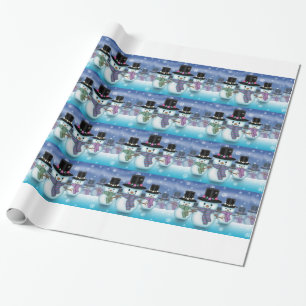 Papel De Regalo Muñecos de nieve lindos