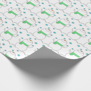 Papel De Regalo Muñecos de nieve lindos con copos de nieve