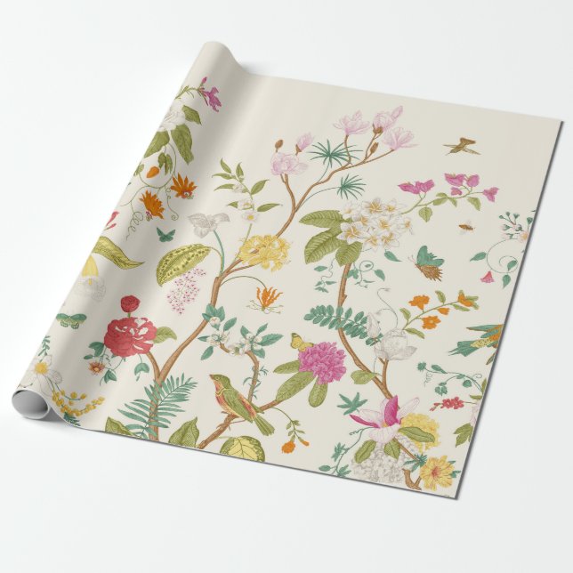 Papel De Regalo Mural. Bloom. Árboles florecientes. Ilustraciones  (Desenrollado)