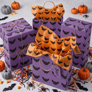 Papel De Regalo Murciélago negro de Halloween