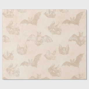 Papel De Regalo Murciélagos Vampiro Marfil