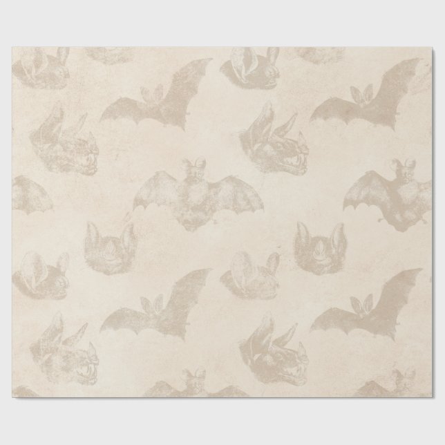 Papel De Regalo Murciélagos Vampiro Marfil (Superficie plana)