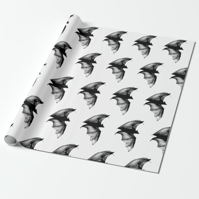 Papel De Regalo Murciélagos Vampiros Góticos (Desenrollado)