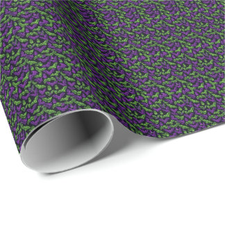 Papel De Regalo Murciélagos verdes púrpura neón coloridos Hallowee