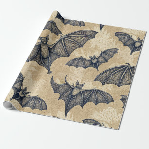 Papel De Regalo Murciélagos vintage de Halloween