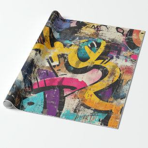 Papel De Regalo Muro de Ciudad en Capas Abstracto con Paleta de Co
