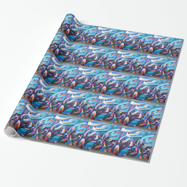 Papel De Regalo Muro de grafitis geniales (Desenrollado)