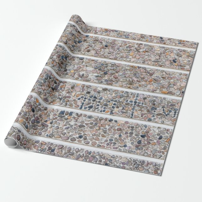 Papel De Regalo Muro de guijarros de hormigón (Desenrollado)