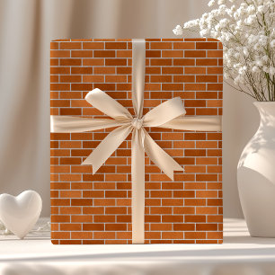 Papel De Regalo Muro de ladrillos de naranja